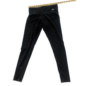 Victoria's Secret PINK Black Yoga Pants Size Small White Dog Logo